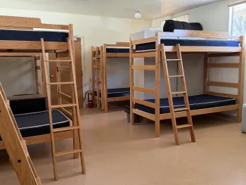 bunk-house interior, bunk beds