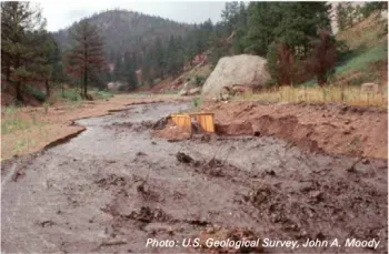 Image of a debris flow from the U.S. Geological Survey, John A. Moody.