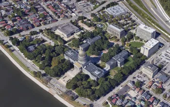 Aerial view of West Virginia's capitol complex
