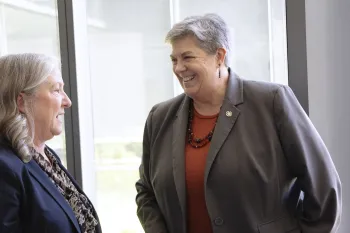 Glenda Humiston smiles during a conversation