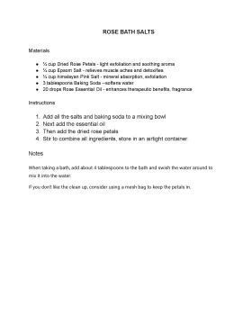 Rose Bath Sale Recipe