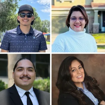 Clockwise from top left, Erik Rodriguez, Jarin Tasnim Anika, Sonia Rios and Luis Paniagua comprise the SGMA team