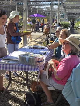 Master Gardener table at UC Davis Arboretum plant sale