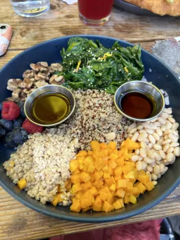 Plate filled with plant-sourced foods
