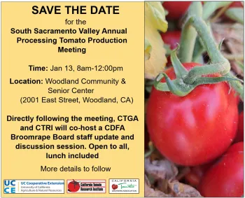 South Sacramento Valley Annual Processing Tomato Production Meeting 2025