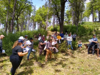 Post-Fire Forest Resilience Workshop participants learning about vegetation management.
