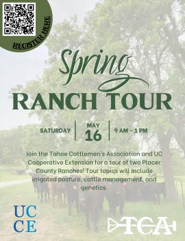 Spring Ranch Tour flyer taking place on May 16, 9am - 1pm. 