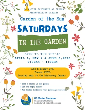 Saturdays in the Garden of the Sun 9-1 pm