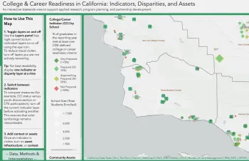 Screenshot of the interactive ARCGIS map on college and career readiness.
