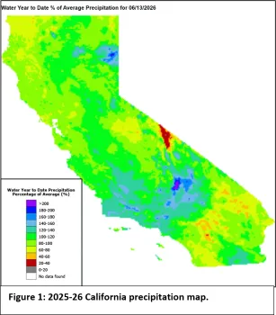 2025-26 California precipitation map.
