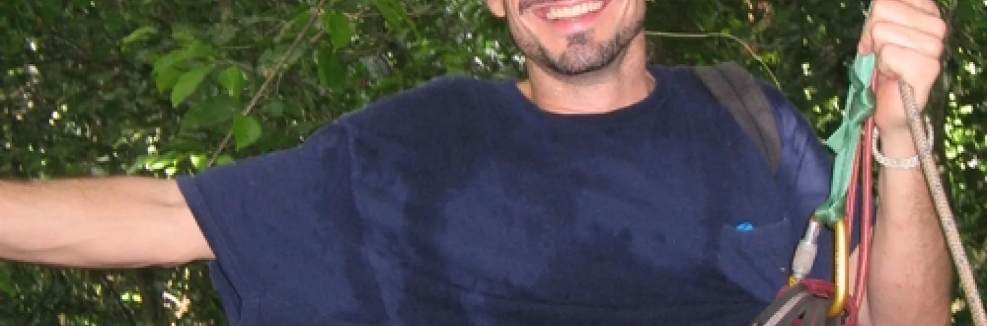 TROPICAL ARTHROPOD ECOLOGIST Steve Yanoviak, shown here in a rainforest canopy in Peru, will speak on Wednesday, Jan. 13 at a UC Davis Entomology seminar. Yanoviak is with the Department of Biology, University of Arkansas. (Photo courtesy of Steve Yanoviak)