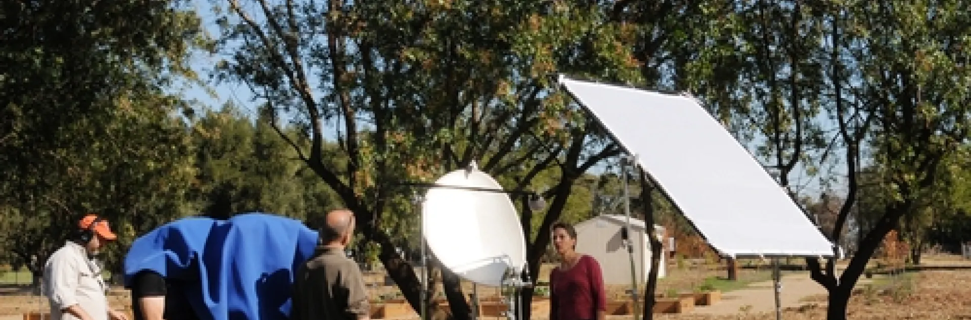 ENTOMOLOGIST Lynn Kimsey, director of the Bohart Museum of Entomology and professor and vice chair of the UC Davis Department of Entomology, readies for an interview with "Life After People." (Photo by Kathy Keatley Garvey)