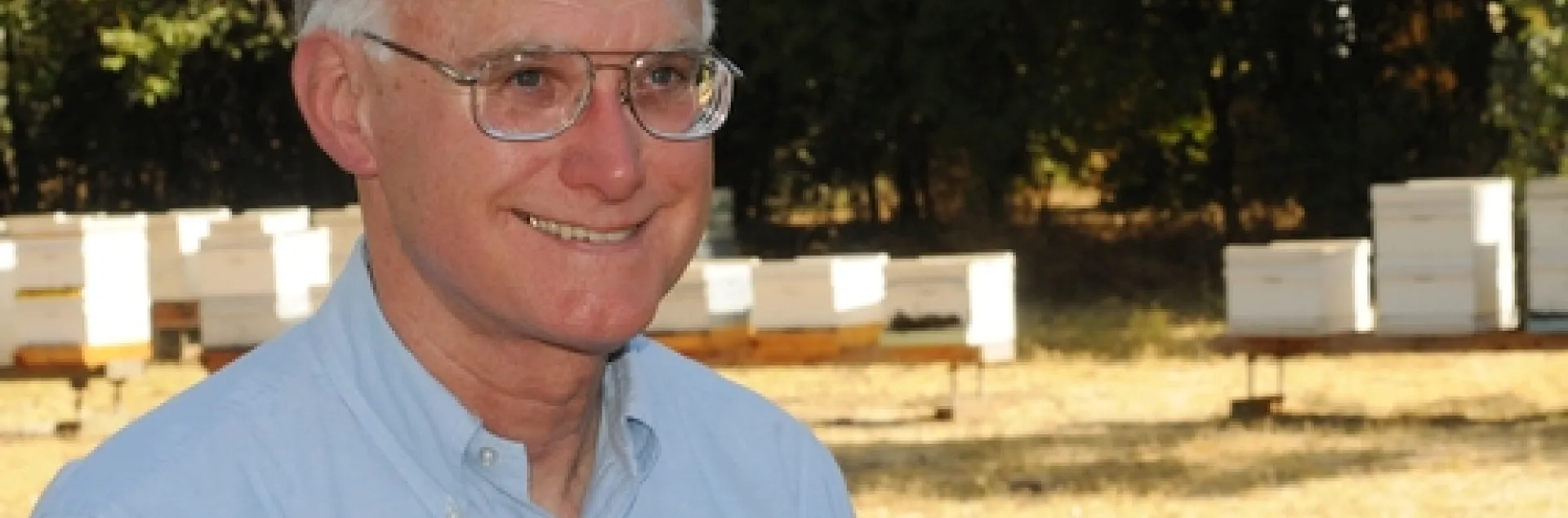 HONEY BEE GURU Eric Mussen at the Harry H. Laidlaw Jr. Honey Bee Research Facility, University of California, Davis. (Photo by Kathy Keatley Garvey)