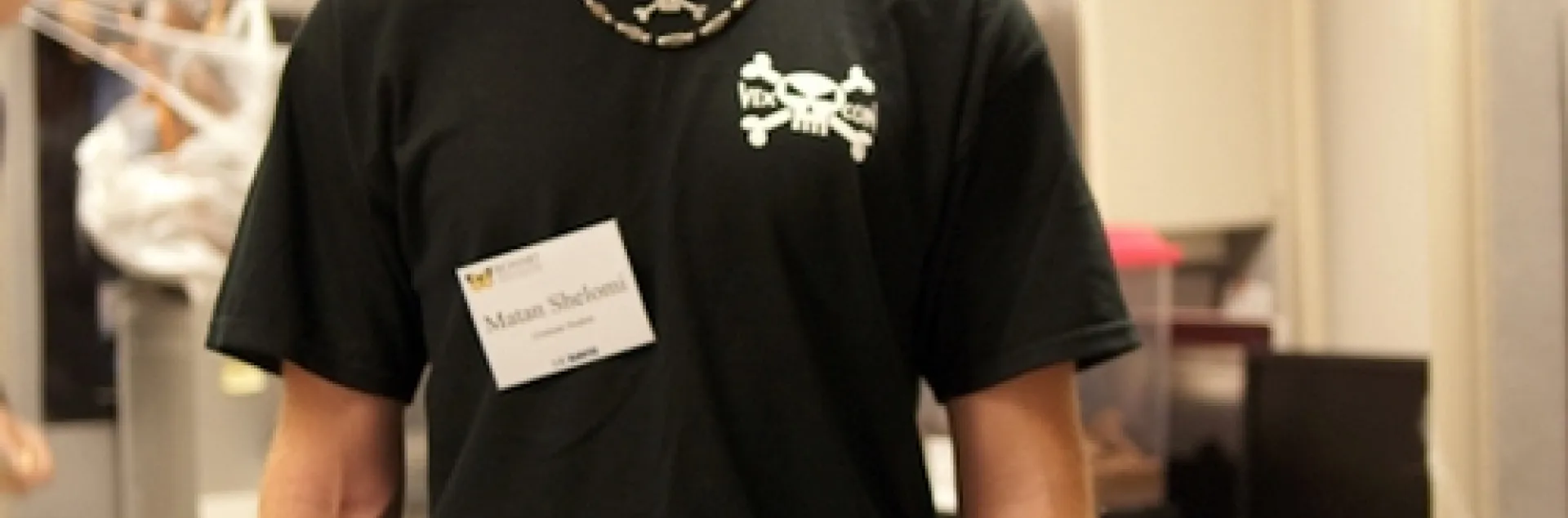 UC DAVIS graduate student Matan Shelomi, who studies with major professor Lynn Kimsey, director of the Bohart Museum of Entomology, scored a big hit in this costume. "He looks just like Billy the Exterminator!" Kimsey exclaimed. (Photo by Louie Yang)