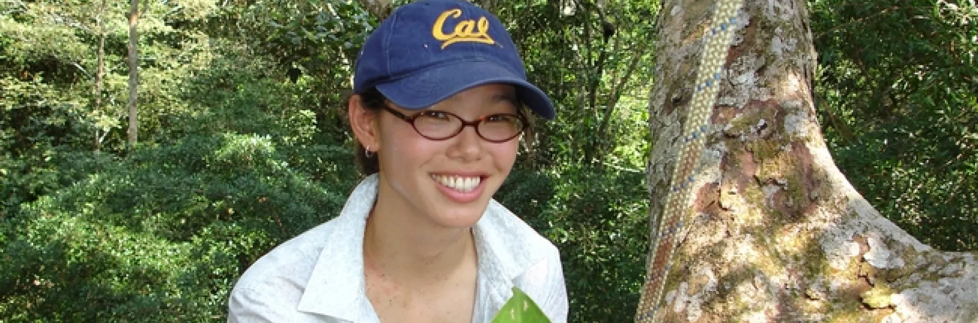 Jacklyn Wong in a canopy just outside of Iquitos, Peru. (Photo by Stephen Yanoviak)