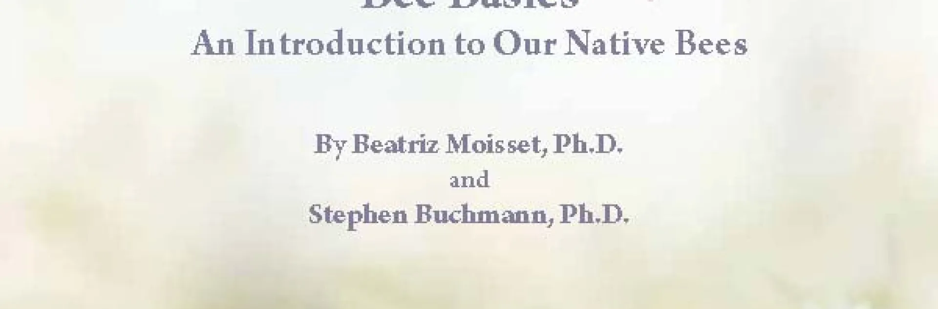 The cover of Bee Basics: An Introduction to Our Native Bees.