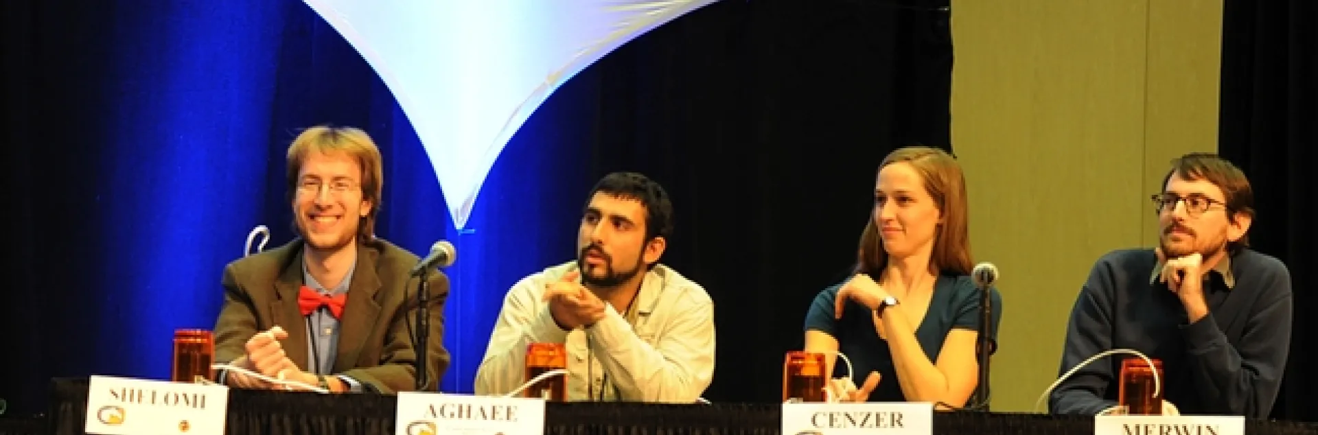 UC Davis team of Matan Shelomi, Mohammad-Amir Aghaee, Meredith Cenzer and Andrew Merwin competed in the semi-finals. (Photo by Kathy Keatley Garvey)