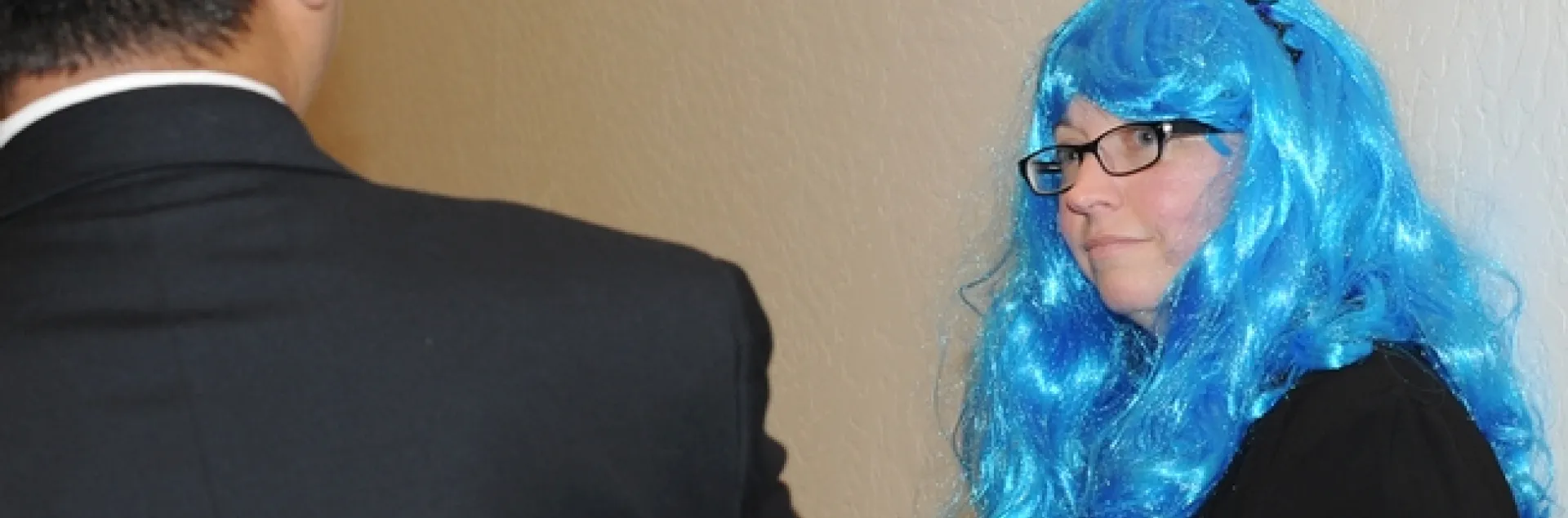 Bug Girl talks with Ayanava Majumdar, Auburn University, Alabama. (Photo by Kathy Keatley Garvey)