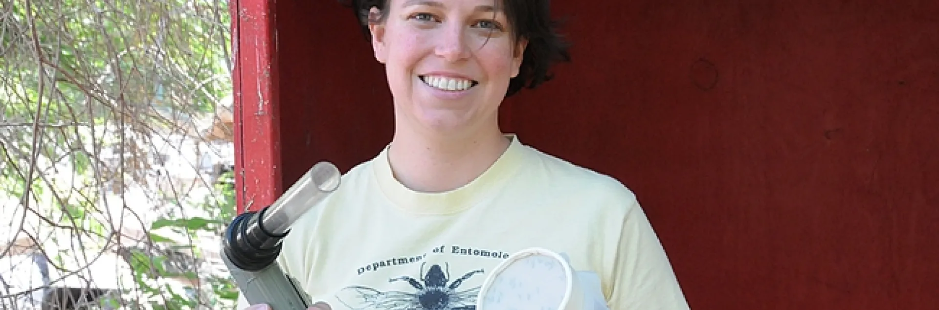 Tara Thiemann is researching bloodfeeding patterns of Culex mosquitoes. (Photo by Kathy Keatley Garvey)