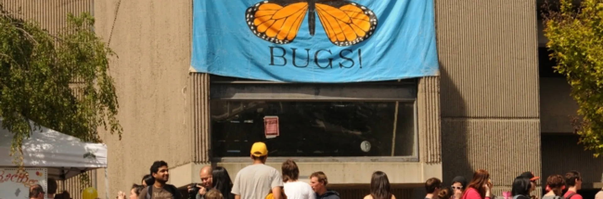 Briggs Hall is a popular place to be on UC Davis Picnic Day. (Photo by Kathy Keatley Garvey)