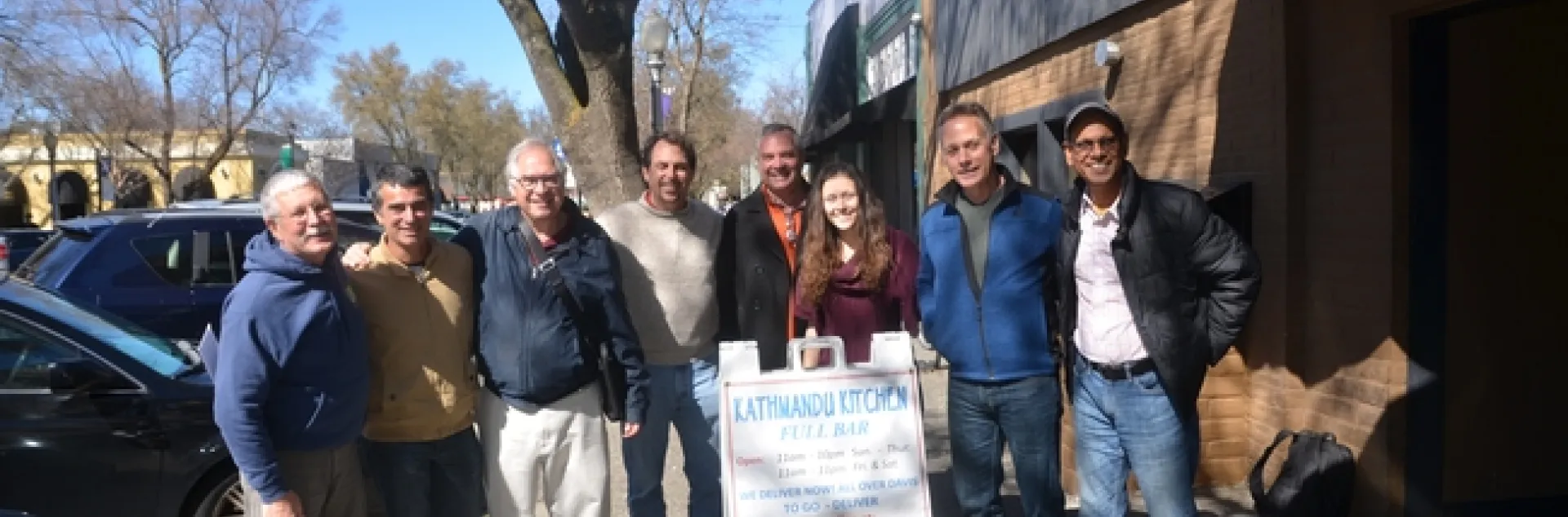 Jeff Mitchell, Roberto Botehl, Doug Karlen, Hudson Minshew, Rich Collins, Jessica Chiartas, Tony Rolfes, and Zahangir Kabir (left to right)