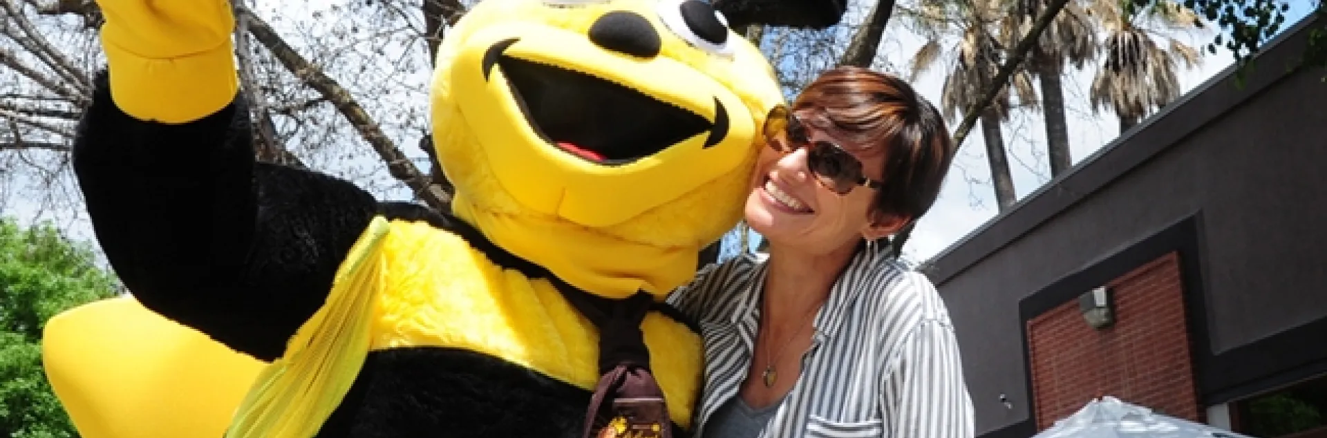 Miss Honey Bee, Benji Shade of Woodland Christian High School, takes a selfie with her teacher, Jessica Hiatt at the inaugural California Honey Festival in downtown Woodland. This year's festival is Saturday, May 5.