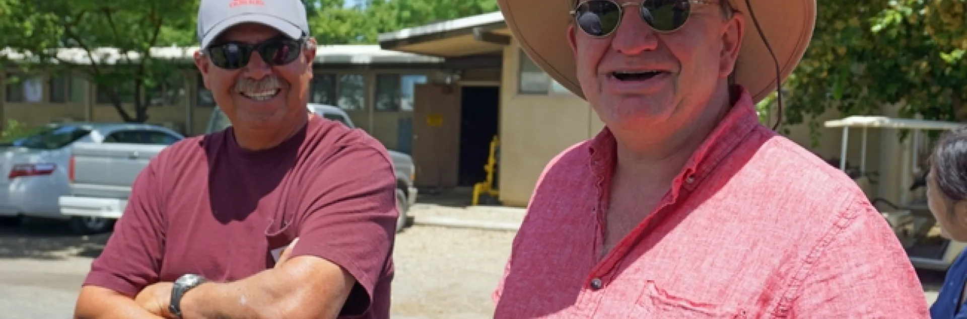 Andreas Westphal, right, with long-time nematology staff research associate Tom Buzo.