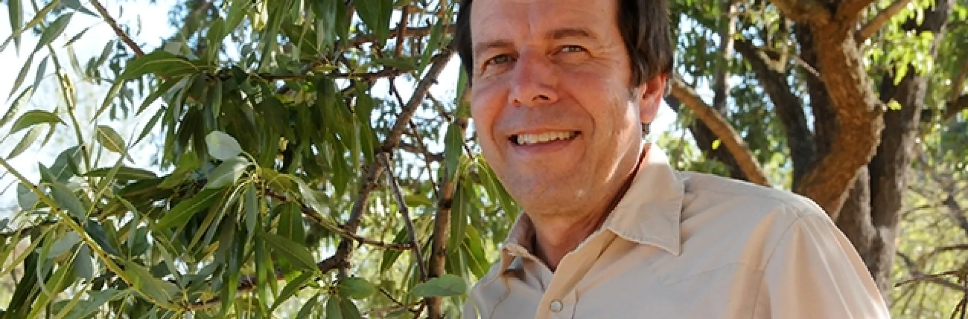 Frank Zalom, distinguished professor of entomology at UC Davis (shown here in an almond orchard) is the newly selected editor-in-chief of the Journal of Economic Entomology. (Photo by Kathy Keatley Garvey)