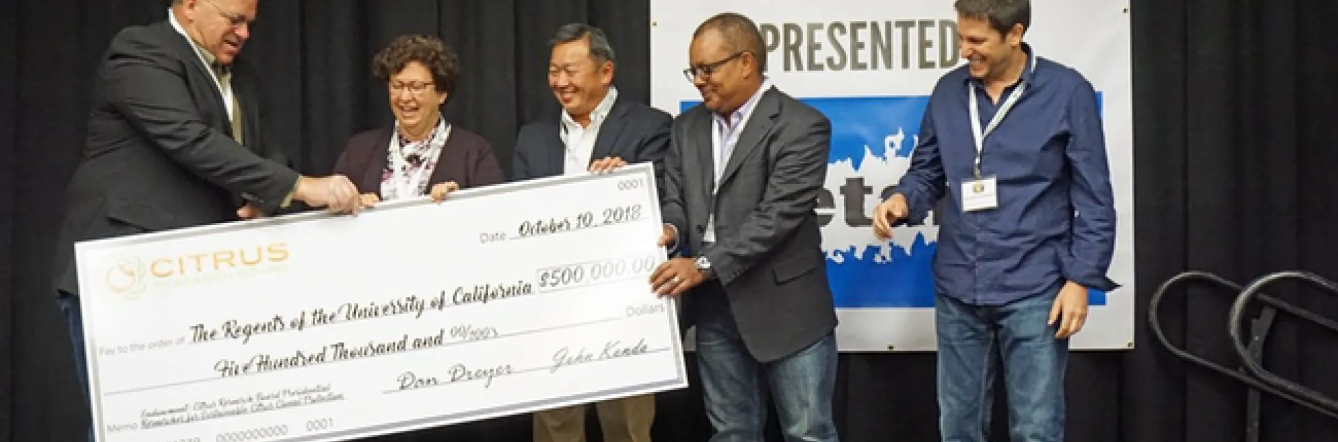 A generous donation from the Citrus Research Board has made creation of a Citrus Research Endowment possible. (Photo credit: Jeanette Warnert )