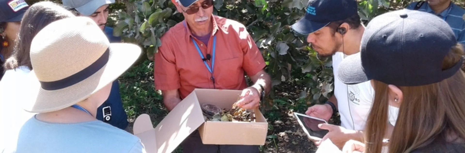 Themis Michailides with students.