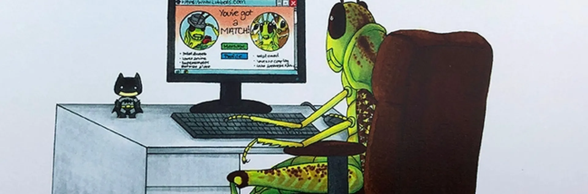 This is the illustration that Karissa Merritt, UC Davis entomology major and artist, created for the Bohart Museum of Entomology calendar for the month of January. The calendar is available to the public for $12.