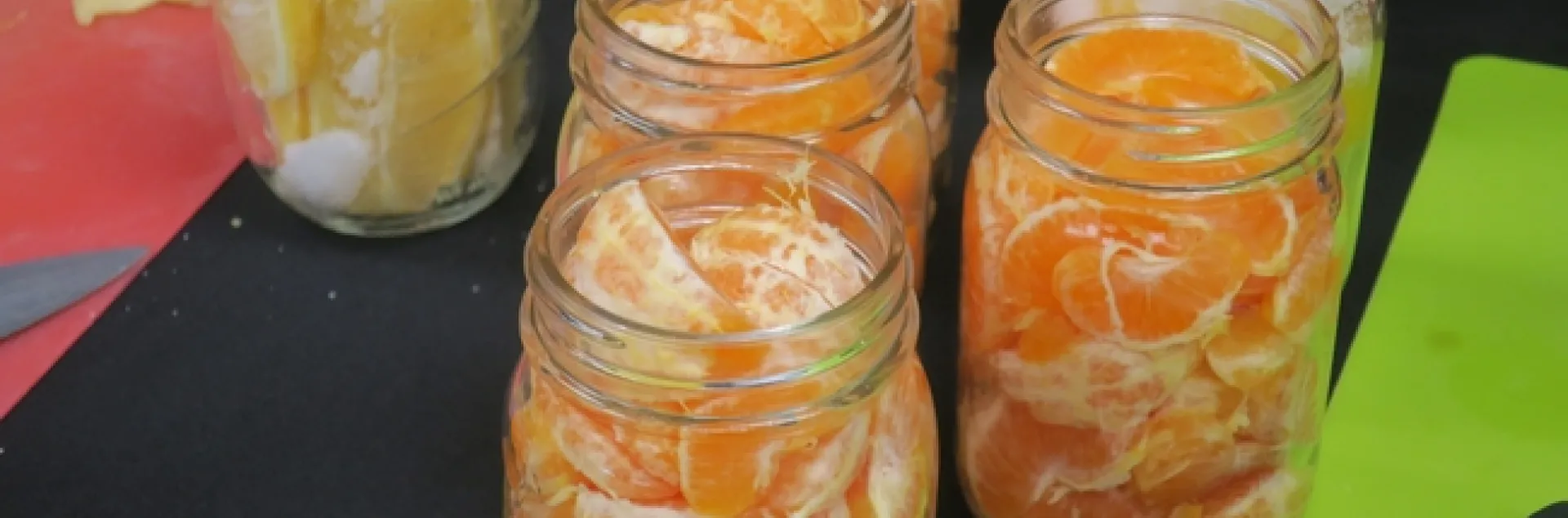 Pickled mandarins - the finished product.