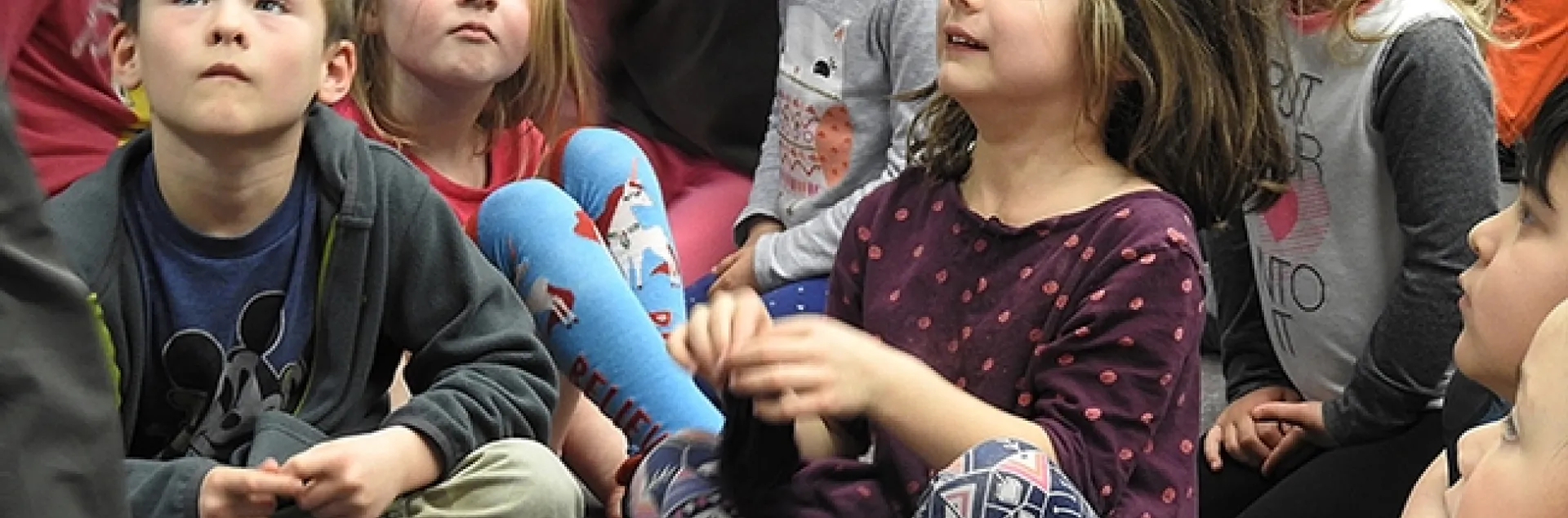 Children at the Bohart Museum of Entomology program at the Vacaville Public Library display different reactions when the bugs appear. (Photo by Kathy Keatley Garvey)