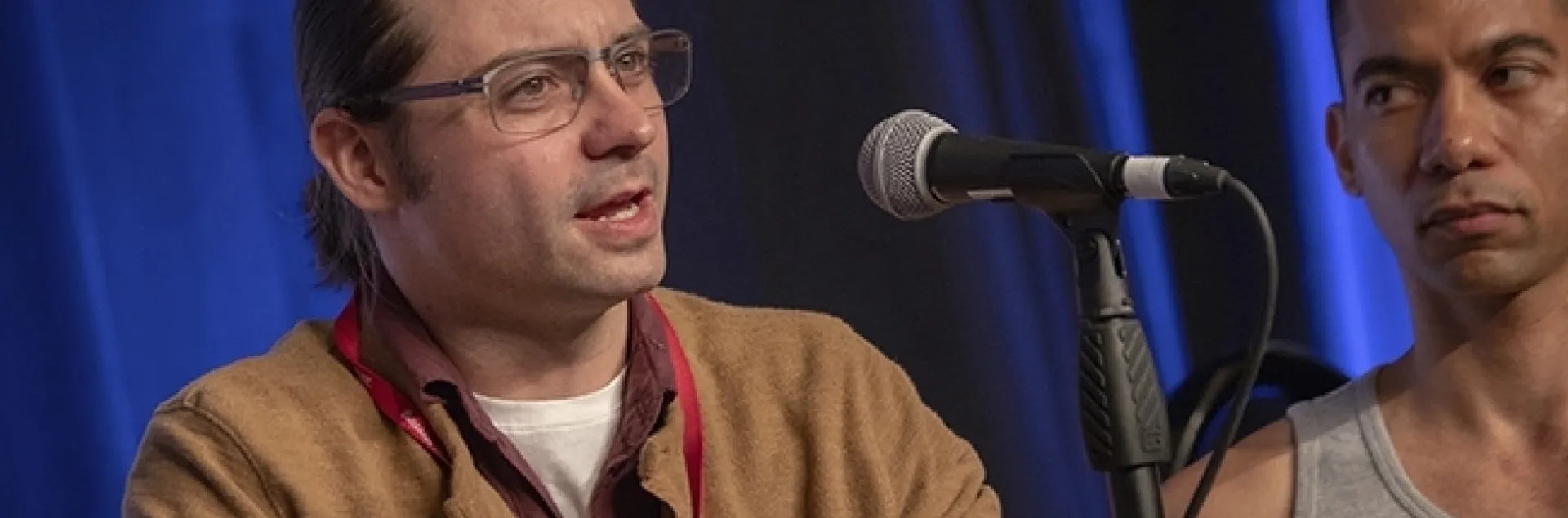 In a scene from the 2018 national Linnaean Games championships, Brendon Boudinot answers a question. Team captain Ralph Washington Jr. looks on. (ESA Photo)