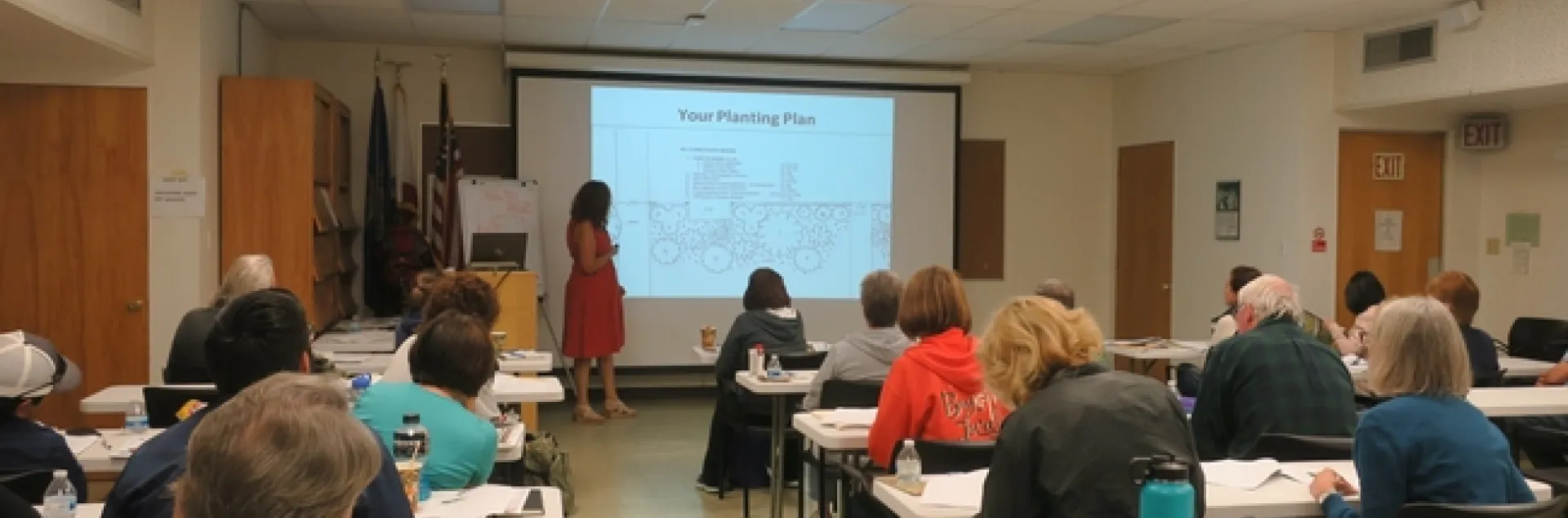 Workshop participants learn about landscape design basics.