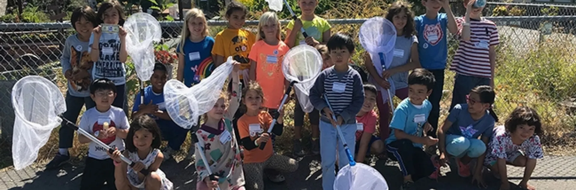 Future entomologists? A group of students in a Bay Area three-week insect class, taught by SaveNature.Org, poses for a photo.