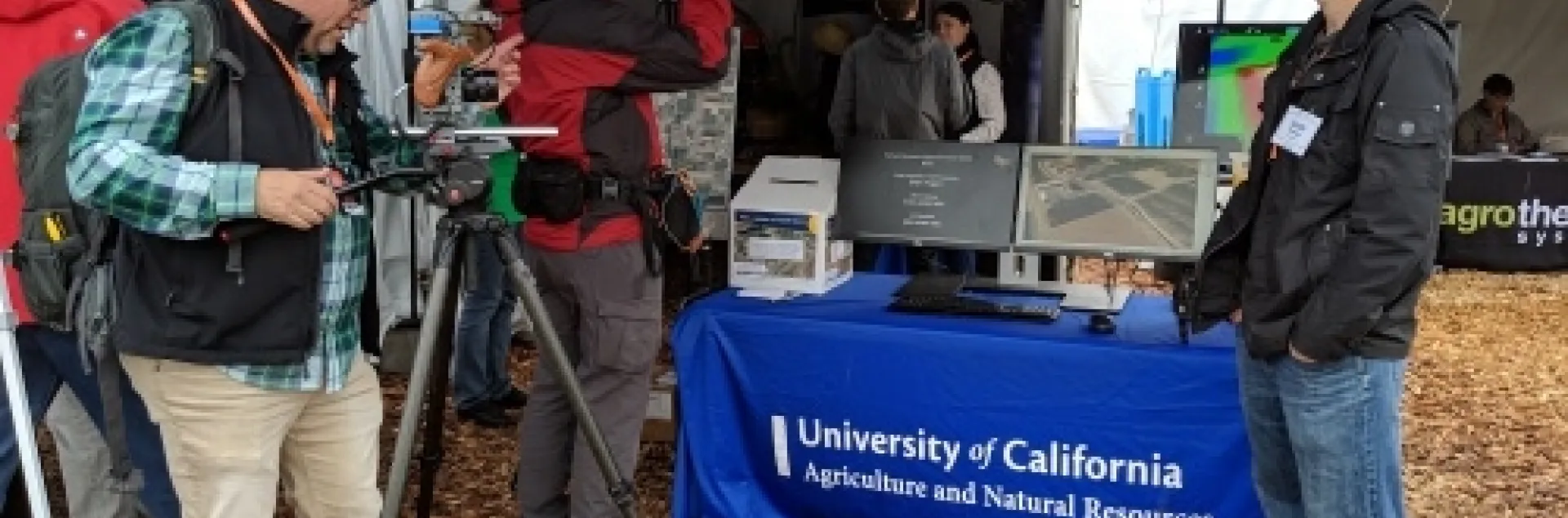 IGIS Drone Pilot and Data Analyst Jacob Flanagan speaks to the local media at the 2019 World Ag Expo