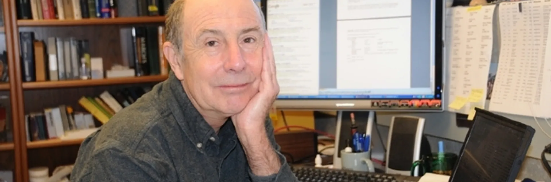 UC Davis distinguished professor Bruce Hammock in his office (Photo by Kathy Keatley Garvey)