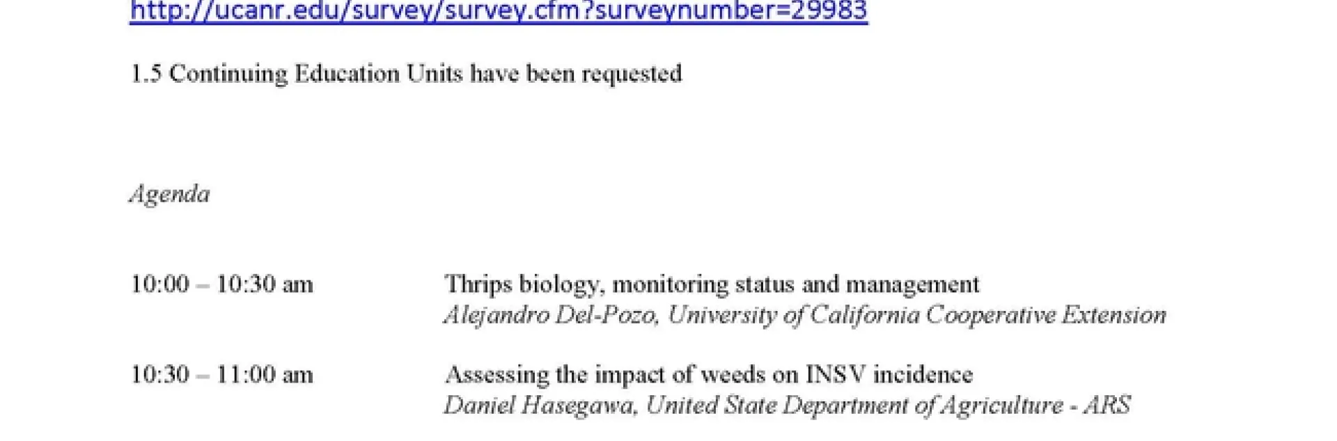 2020 INSV Thrips Seminar Flyer