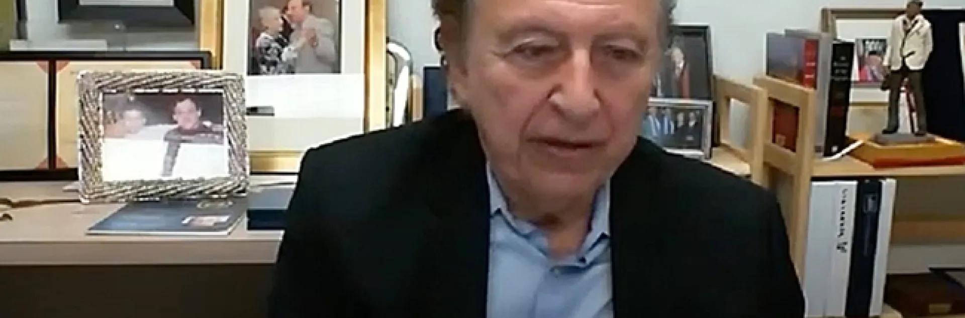 Renowned virologist Robert Gallo ponders a question during his interview with UC Davis distinguished professor Walter Leal. The virtual symposium is from 5 to 7 p.m., June 3. (Screen shot)