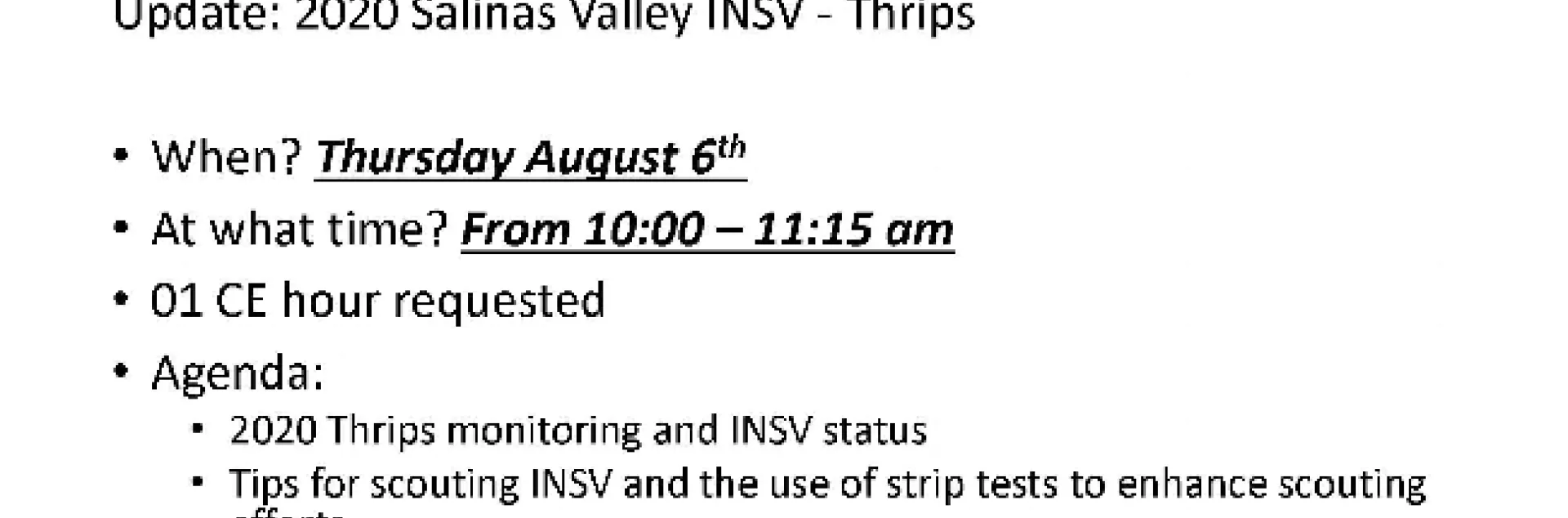 Update INSV-Thrips Webinar