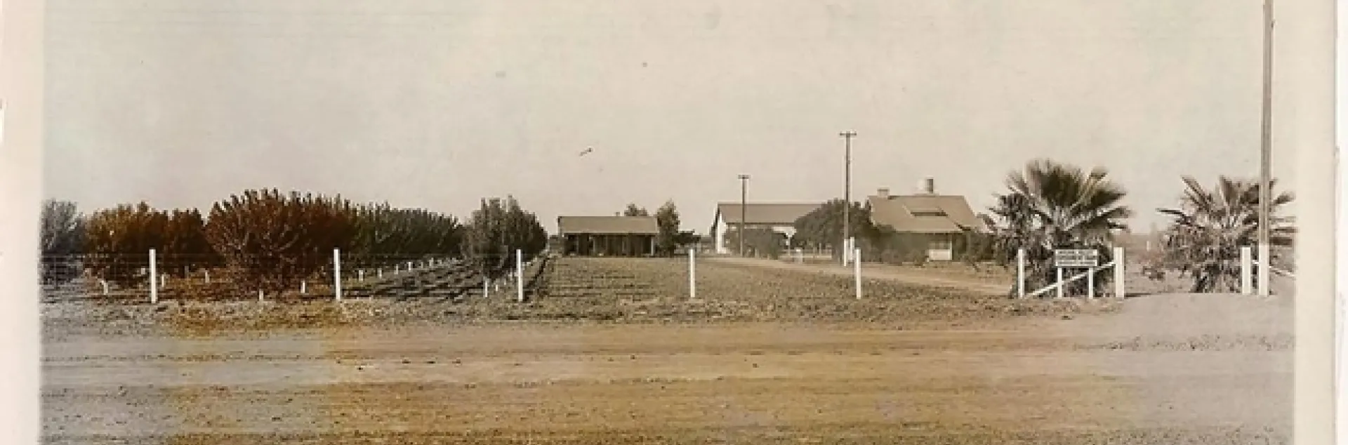 This is the earliest known picture of the entrance to the University of California Desert Research and Extension center in 1915