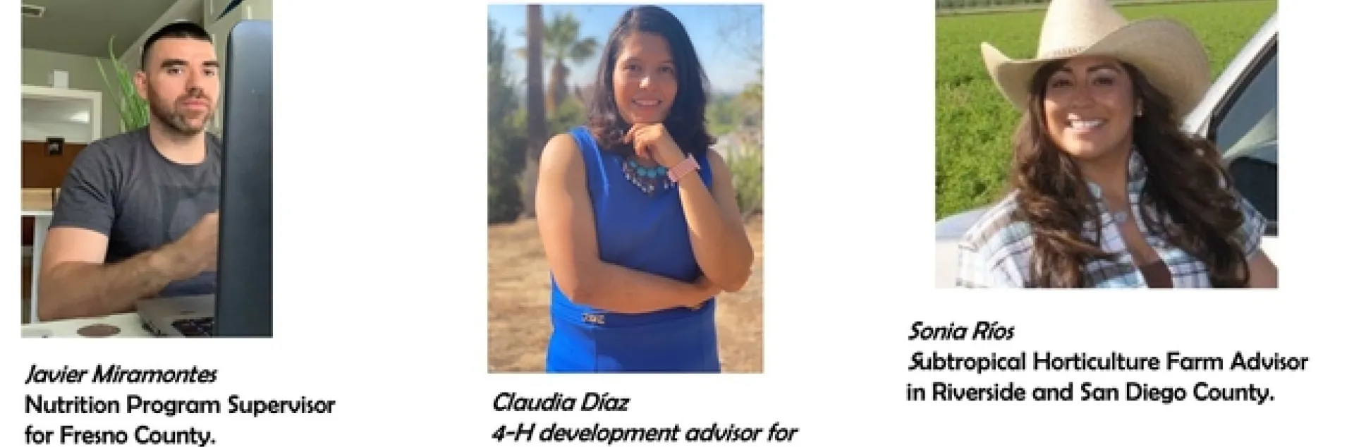 As part of the Hispanic Heritage Month celebration, UC ANR is recognizing the contributions of three Latino professionals.