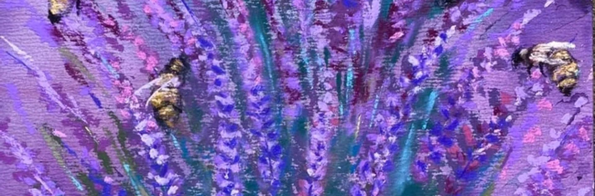 Artist Lisa Rico painted this photo of lavender and bees for the Vacaville Fire Art Project she founded. It's titled "Making Honey" and was purchased by Andrea Hofmann-Miller. Among fire victims were beekeepers and Girl on the Hill Boutique Vineyard and Lavender.