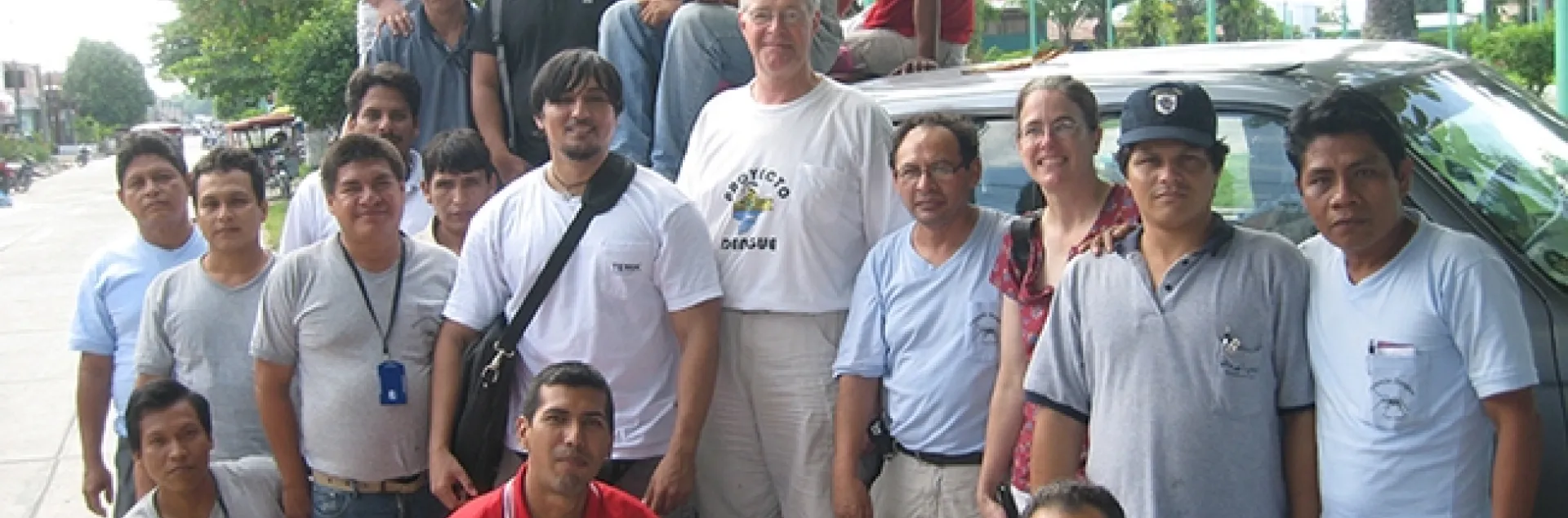 UC Davis medical entomologist Thomas Scott (center) and his field site director Amy Morrison with their mosquito collector and data management teams in Iquitos, Peru. (Photo courtesy of Thomas Scott lab)