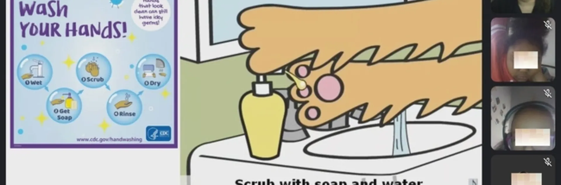 Educator shares CDC graphic and information on handwashing.