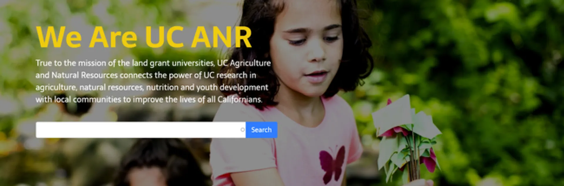 Example of what UC ANR's new website will look like when the web interface platform is launched.