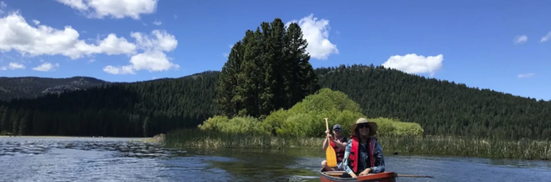 Mark Bell cools off with a canoe trip