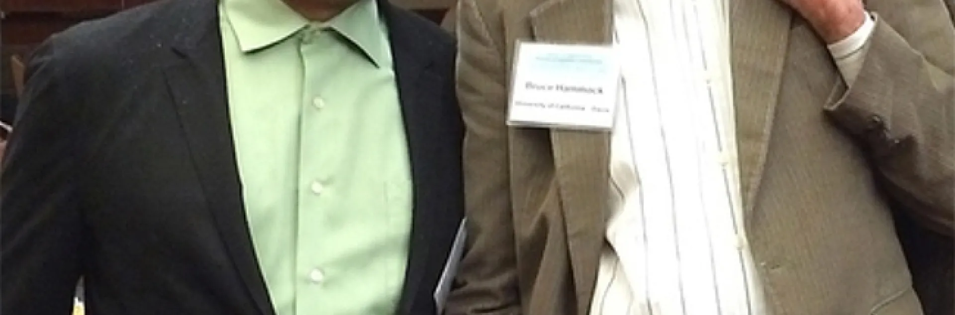 The cancer research was based in the laboratories of physician-researcher Dipak Panigrahy (left) of Harvard Medical School and UC Davis distinguished professor Bruce Hammock, who holds a joint appointment with the Department of Entomology and Nematology and the UC Davis Comprehensive Cancer Center. They are shown here at a recent conference.