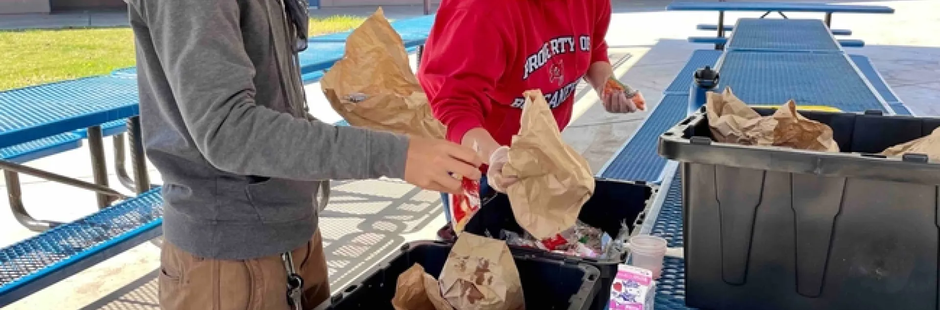 Lunchtime cafeteria waste audit at Norton Elementary